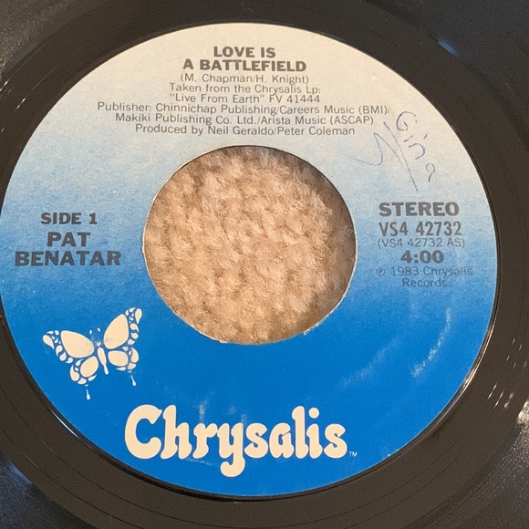 Vintage Pat Benatar 7” Vinyl Record, Love is a Battlefield, 1983 - Picture 5 of 8